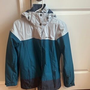 Columbia Women's Teal and Gray Ski Jacket